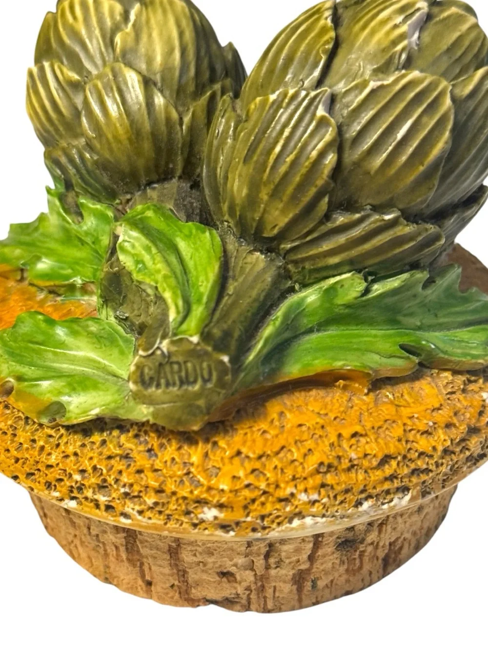 Horchow / Cardo 90’s Made in Italy Tomato Canister Artichoke Cork Topper 13.5”